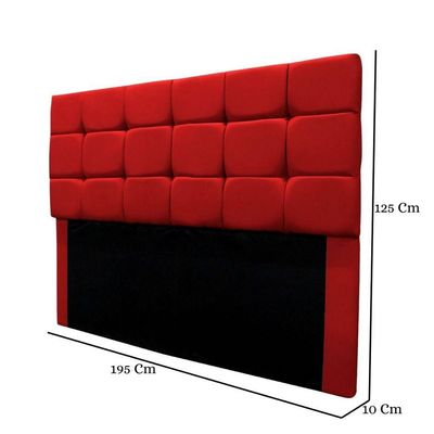Cabeceira Cama Box Estofada King 195 Cm Bianca Suede Vermelho