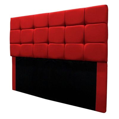 Cabeceira Cama Box Estofada King 195 Cm Bianca Suede Vermelho