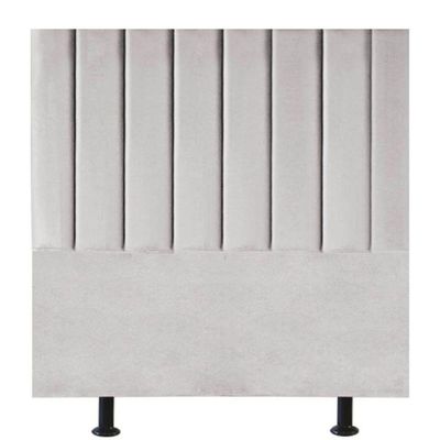 Cabeceira Estofada Cama Box Solteiro 90 Cm Alice Linho Cinza Claro