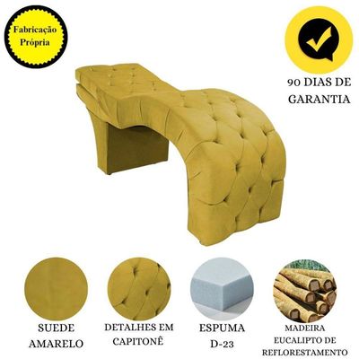 Maca Estética Estofada Reclinável Ergonômica Suede Camila Amarelo