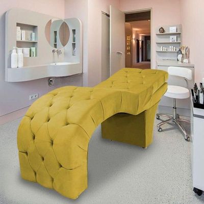 Maca Estética Estofada Reclinável Ergonômica Suede Camila Amarelo