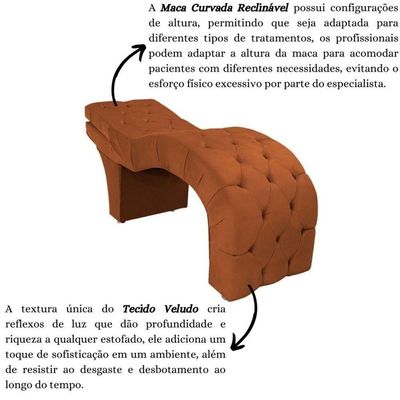 Maca Estofada Reclinável Sobrancelha Cílios Veludo Jade Terracota