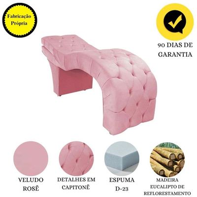 Maca Estética Estofada Reclinável Ergonômica Veludo Camila Rosê