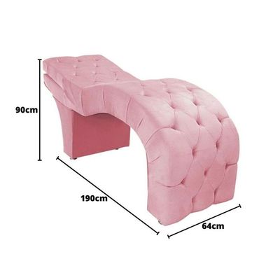 Maca Estética Estofada Reclinável Ergonômica Veludo Camila Rosê