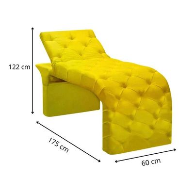 Maca Estofada Estética Cílios Regulável Spa Suede Valentina Amarelo