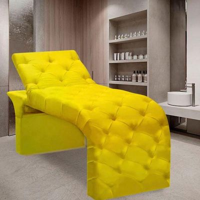 Maca Estofada Estética Cílios Regulável Spa Suede Valentina Amarelo