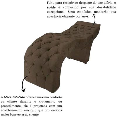 Maca Estofada Estética Cílios Salão Spa Suede Yasmim Marrom