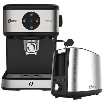 Kit Espresso Oster - Cafeteira Double E Torradeira Inox 220V