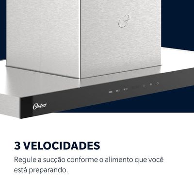 Coifa De Ilha Oster Inox Touch Control 90cm 110V