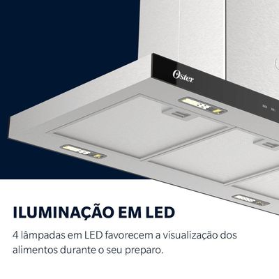 Coifa De Ilha Oster Inox Touch Control 90cm 110V