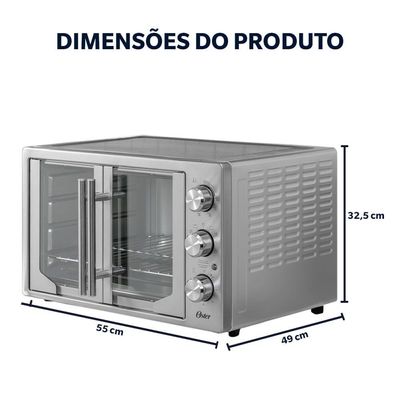 Forno e Fritadeira Sem Óleo Oster 42L French Door 2 Em 1 110V