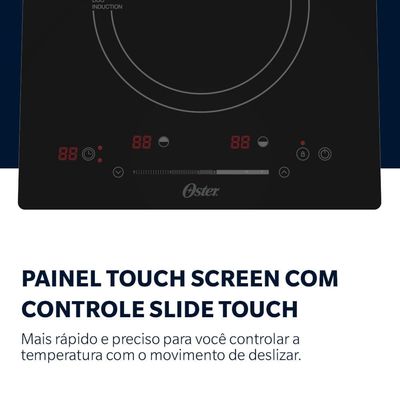 Cooktop De Indução 2 Bocas Oster Touch Screen 2 Em 1 110V