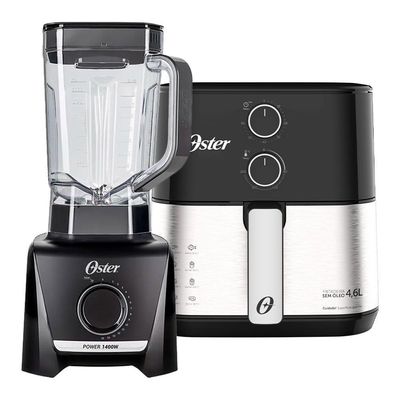 Kit Fritadeira Inox Compact 4,6L E Liquidificador 1400 Full Oster 110V
