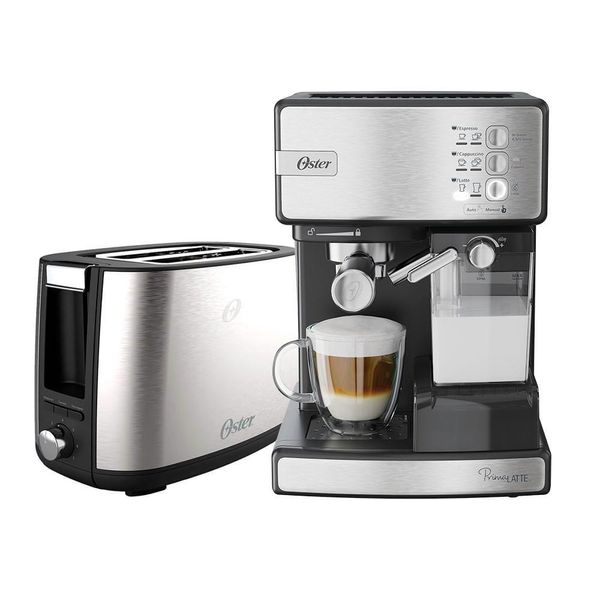 Kit Inox Cafeteira Espresso Nova Primalatte E Torradeira Oster 110V