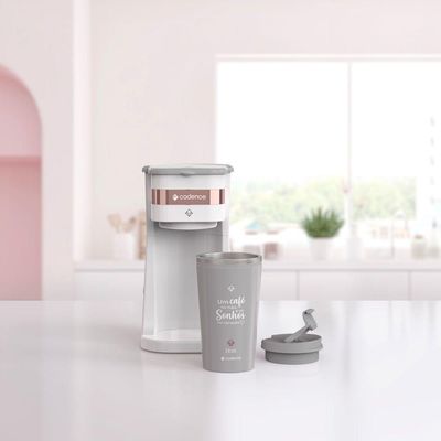 Cafeteira Elétrica Cadence Dream Rosé Gold Com Copo Térmico 220V