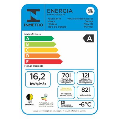 Frigobar Venax 82L Preto 220v