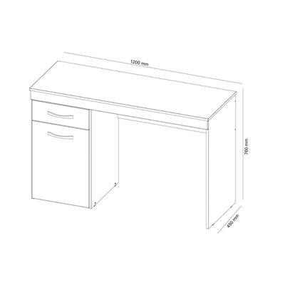 Mesa Escrivaninha Casal Vitória c/ 1 Porta e 1 Gaveta Amêndola Touch - Demóbile