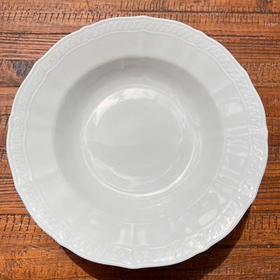Baixela de pratos em porcelana Noritake Cher Blanc 18 peças