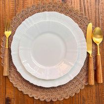 Baixela de pratos em porcelana Noritake Cher Blanc 18 peças