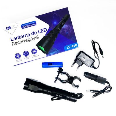 Lanterna Tática De Led Luatek Luz Verde Recarregável 58000w