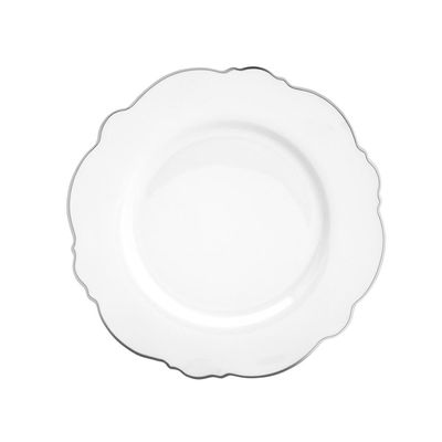 Jogo de jantar em porcelana Wolff Maldivas 42 peças filete prata 18178