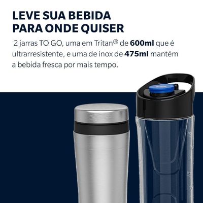 Blender Power Inox Oster Com 2 Jarras To Go 220V