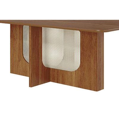 Mesa de Sala Jantar Louise c/ Tampo Madeirado 160x80cm Cinamomo - Cimol