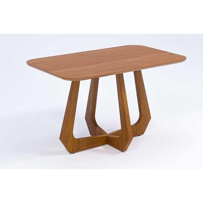 Mesa de Sala Jantar Bromélia Natuame c/ Tampo Madeirado 130x80cm Carvalho/Cinamomo - Cimol