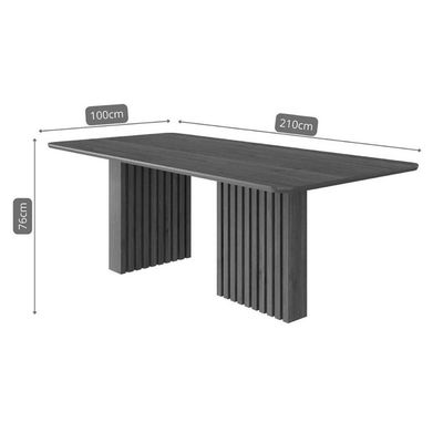 Mesa p/ Cozinha Ester c/ Tampo Madeirado 210x100cm Cinamomo - Cimol