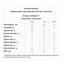 Calda Baixa Caloria E Baixo Sódio 335g - Sabores Sabor Morango