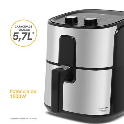 Air Fryer Kitchen Art 4,3L Cesto Quadrado 1500W KFR01 127V