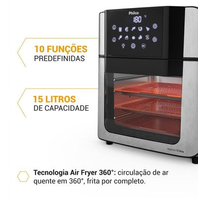 Air Fryer Oven Philco 15L Painel Digital PAF15A 127V