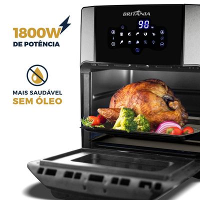 Air Fryer Oven Britânia 12L 4 em 1 1800W BFR2100 127V
