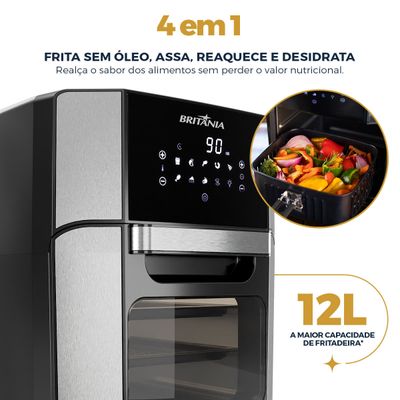 Air Fryer Oven Britânia 12L 4 em 1 1800W BFR2100 127V
