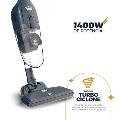 Aspirador de Pó Vertical Britânia 2 em 1 1400W BAS30 1,5L 127V