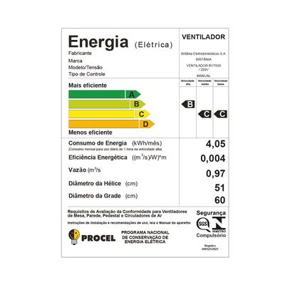 Ventilador de Coluna Britânia Maxx Force 8 pás 215W BVT650 220V