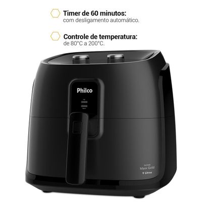 Air Fryer Philco 9L 2000W Cesto Quadrado Gold PAF90B 220V