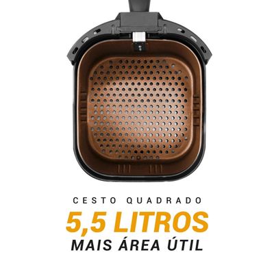 Air Fryer Philco 5,5L Cesto Quadrado 1500W PAF55A 220V