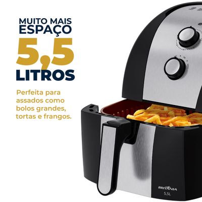Air Fryer Britânia 5,5L Antiaderente Gold 1500W BFR51 220V