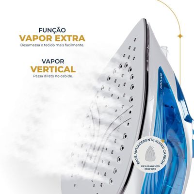 Ferro de Passar a Vapor Britânia 210ml Base Antiaderente BFV07 220V