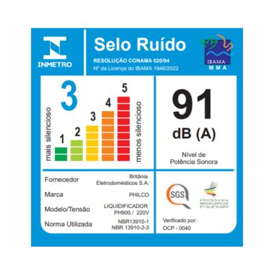 Liquidificador Philco PH900 Preto 1200W 220V