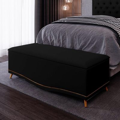 Calçadeira Baú Casal 140Cm Imperial J02Ano Preto
