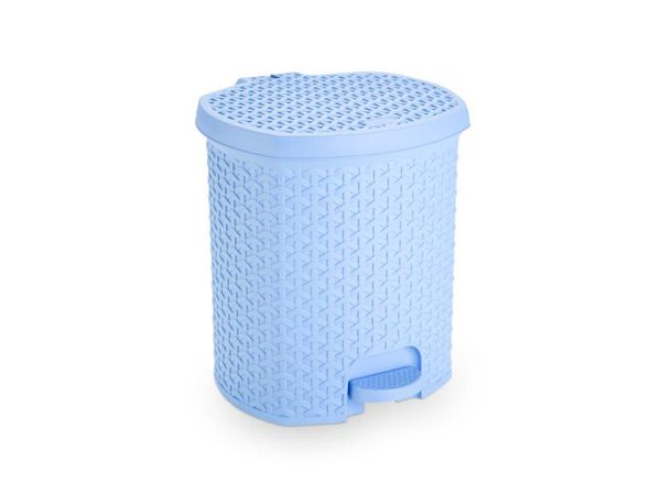 Lixeira Pedal Rattan 6 Lts Cozinha Banheiro Escritorio Azul