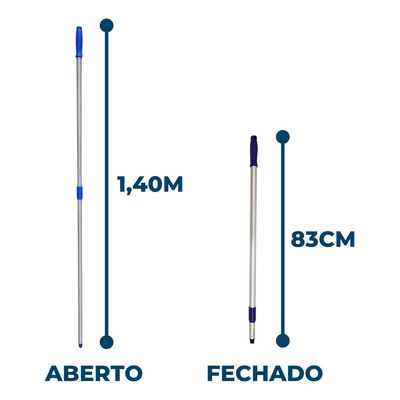 Bralimpia Rodo Twister 45 Cm Borracha Cabo Extensível 1,40m