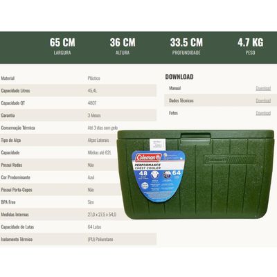 Caixa Térmica Adventure All Green 45,4l Coleman