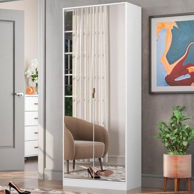 Sapateira 2 Portas Com Espelho 1 Gaveta Grife D02 Branco