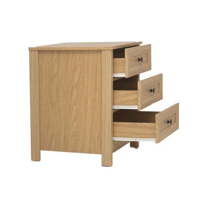 Mesa De Cabeceira Ditália 3 Gavetas DM-111 Carvalho