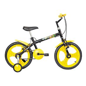 Bicicleta-Aro-16-Track-Bikes-Dino-Preto-com-Amarelo