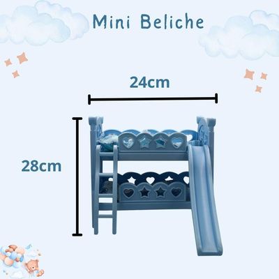 Mini Berço De Brinquedo Infantil Com Escorregador Azul