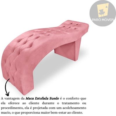 Maca Estofada Capitonê Clínica Salão Estética Suede Eduarda Rosê